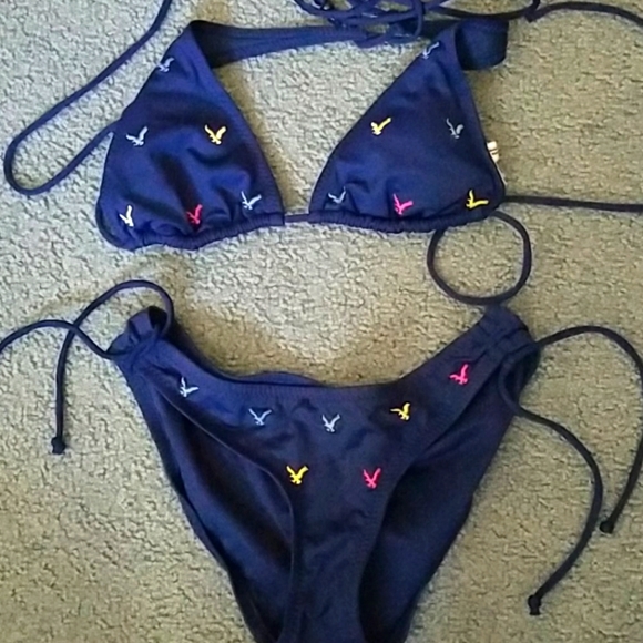 🌸2 for $29, must buy 2! American Eagle bikini with eagle design. EUC - Picture 2 of 7